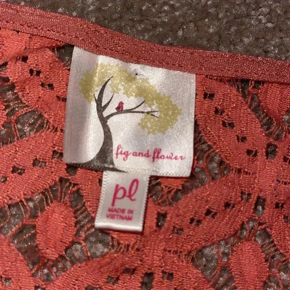 Fig and Flower Anthropologie Boho Embroidered Lace Blouse Top Size PL. H - Picture 10 of 11